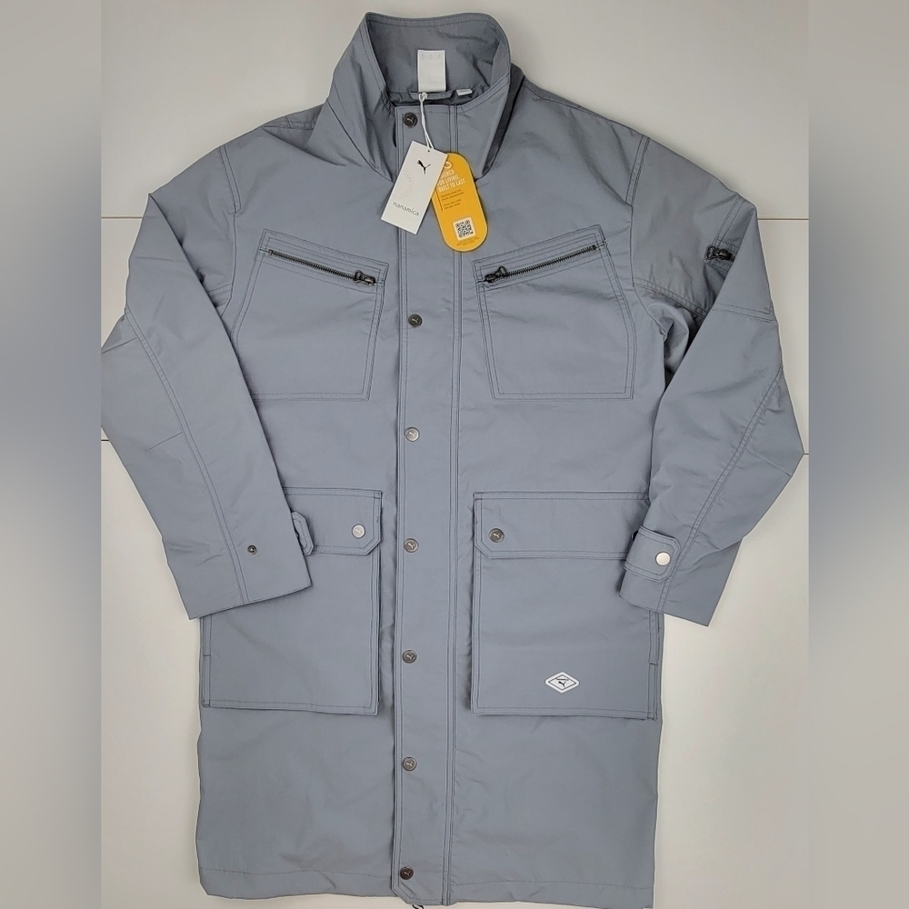 Puma Woven Full Zip Coat X Nanamica Mens Size Small Jacket Grey 539851-85 New